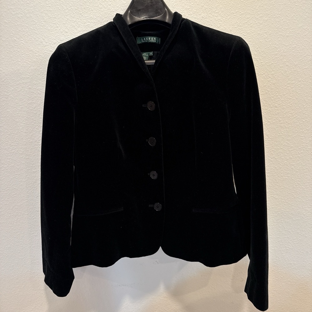 Lauren Ralph Lauren Black Velvet Blazer - Size M - Like New!! 🖤🖤🖤